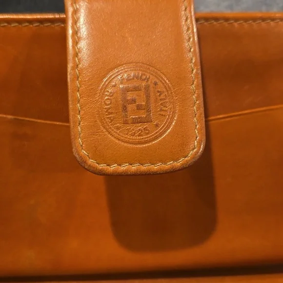 Fendi Kisslock Rehab Wallet Brown and Black Striped - Picture 7 of 16